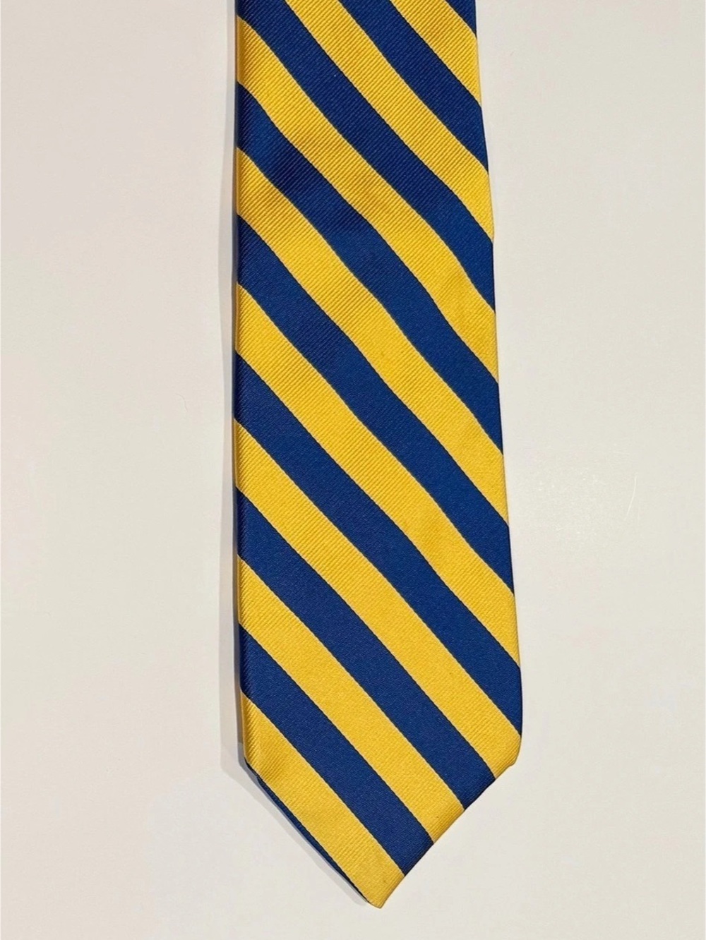 Lands' End Mens Silk Repp Stripe Tie Handsewn USA